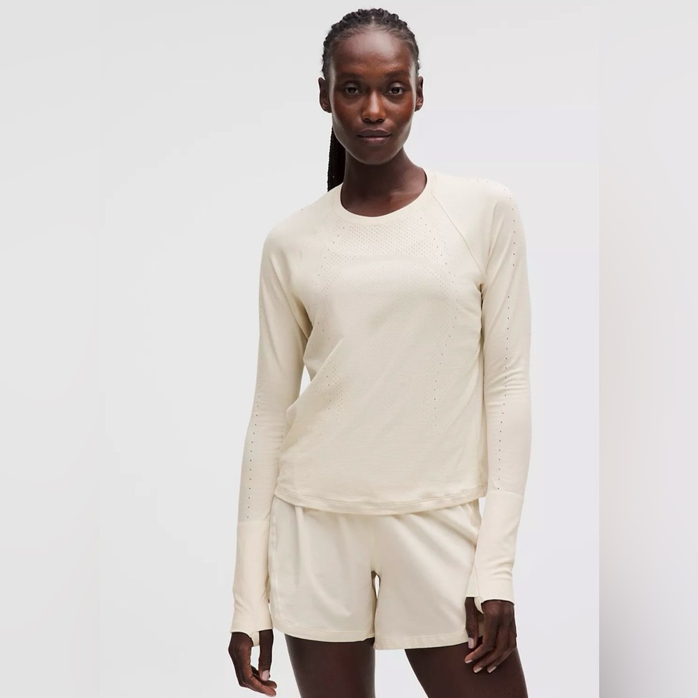 Lululemon Swiftly mesh back long sleeve - Light Ivory